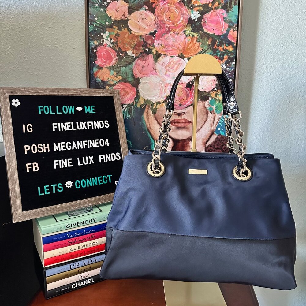 Kate Spade Colorblock Nylon Purse with Patent Leather Trim - EUC